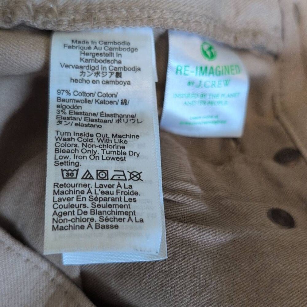 J. Crew Size 29 x 32 484 Slim Stretch Straight Tan Jeans Denim - Picture 7 of 7